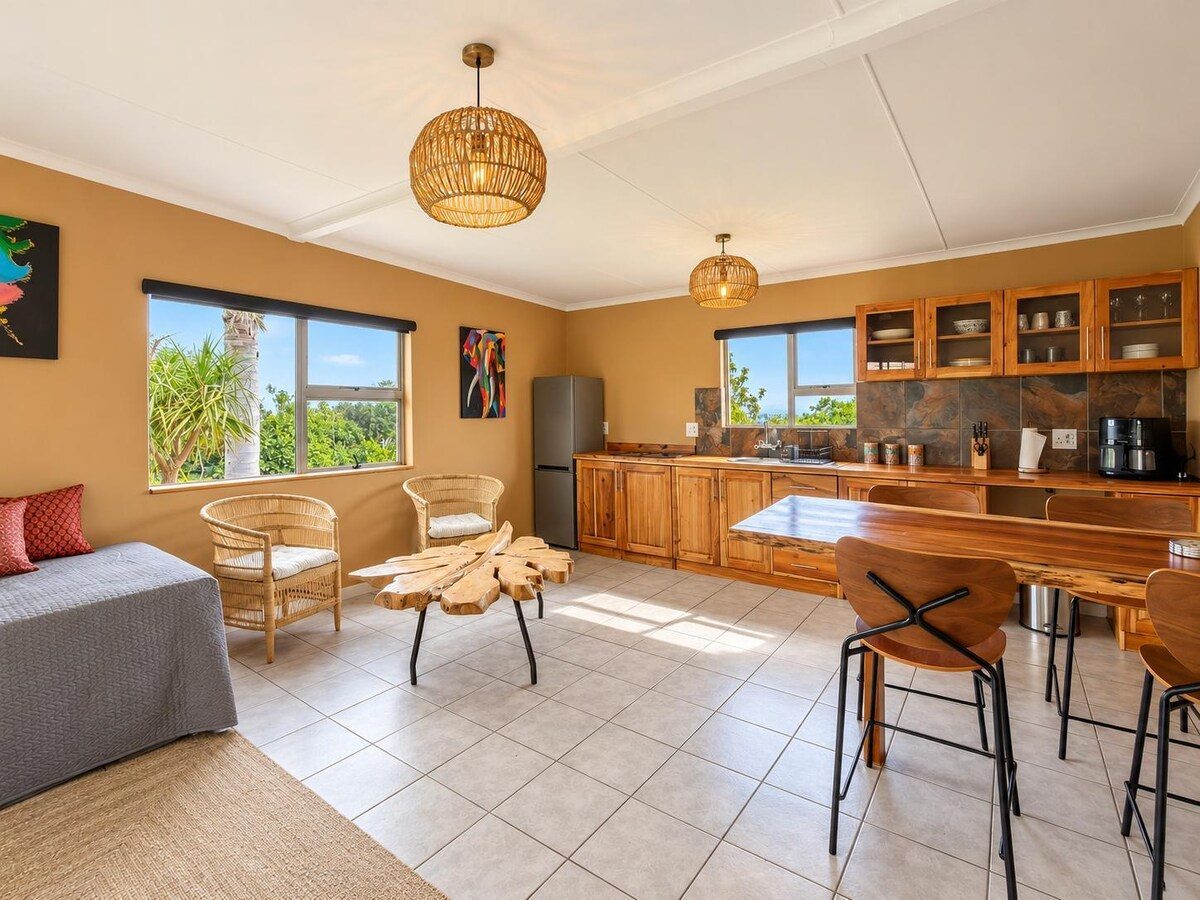 Open-plan living area and kitchen