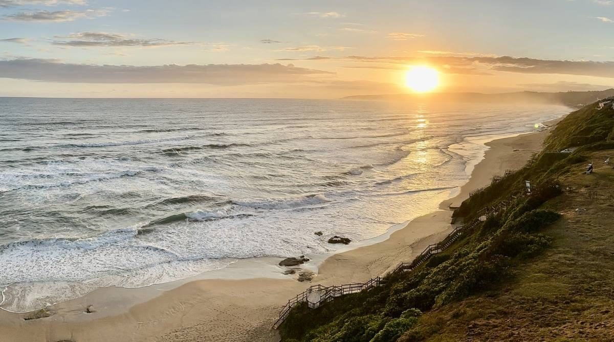 Wilderness Beach in the last light, looking east along the coast