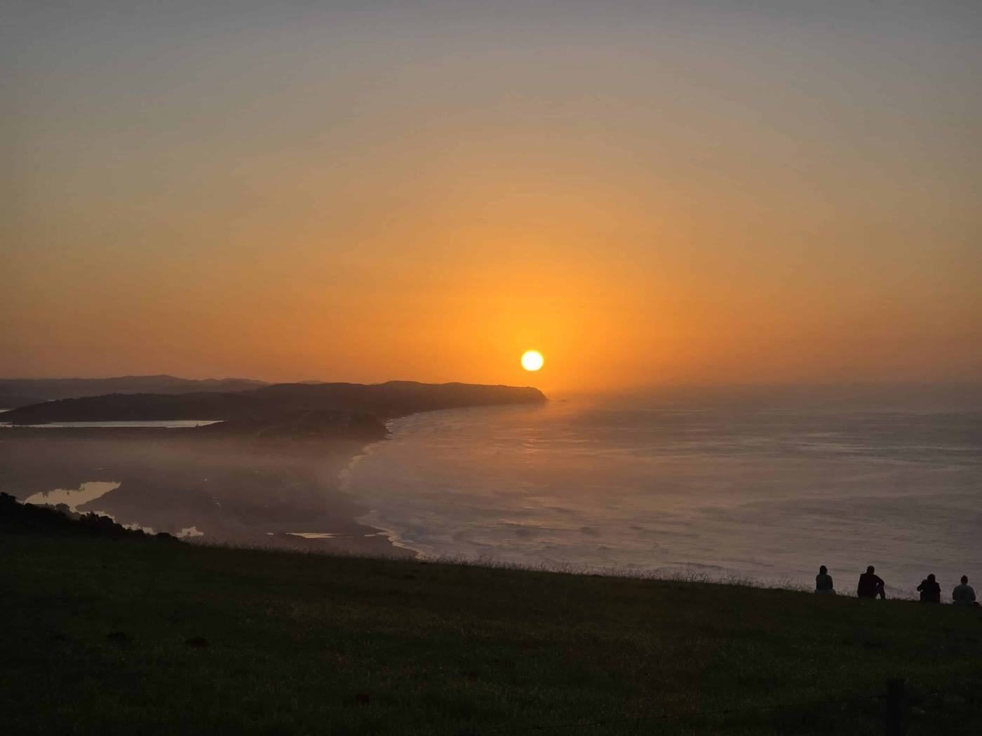 First light over the coast, seen from the ridge